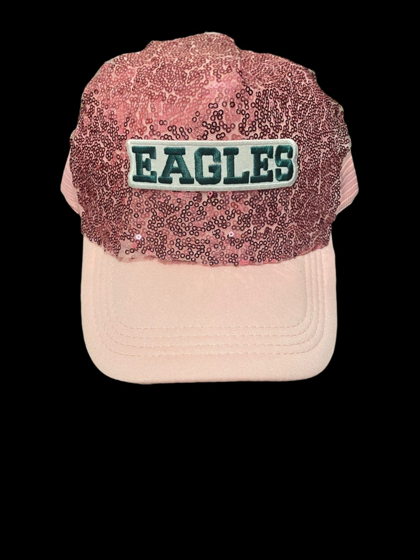 Eagles Pink Sequin Hat with Word Logo