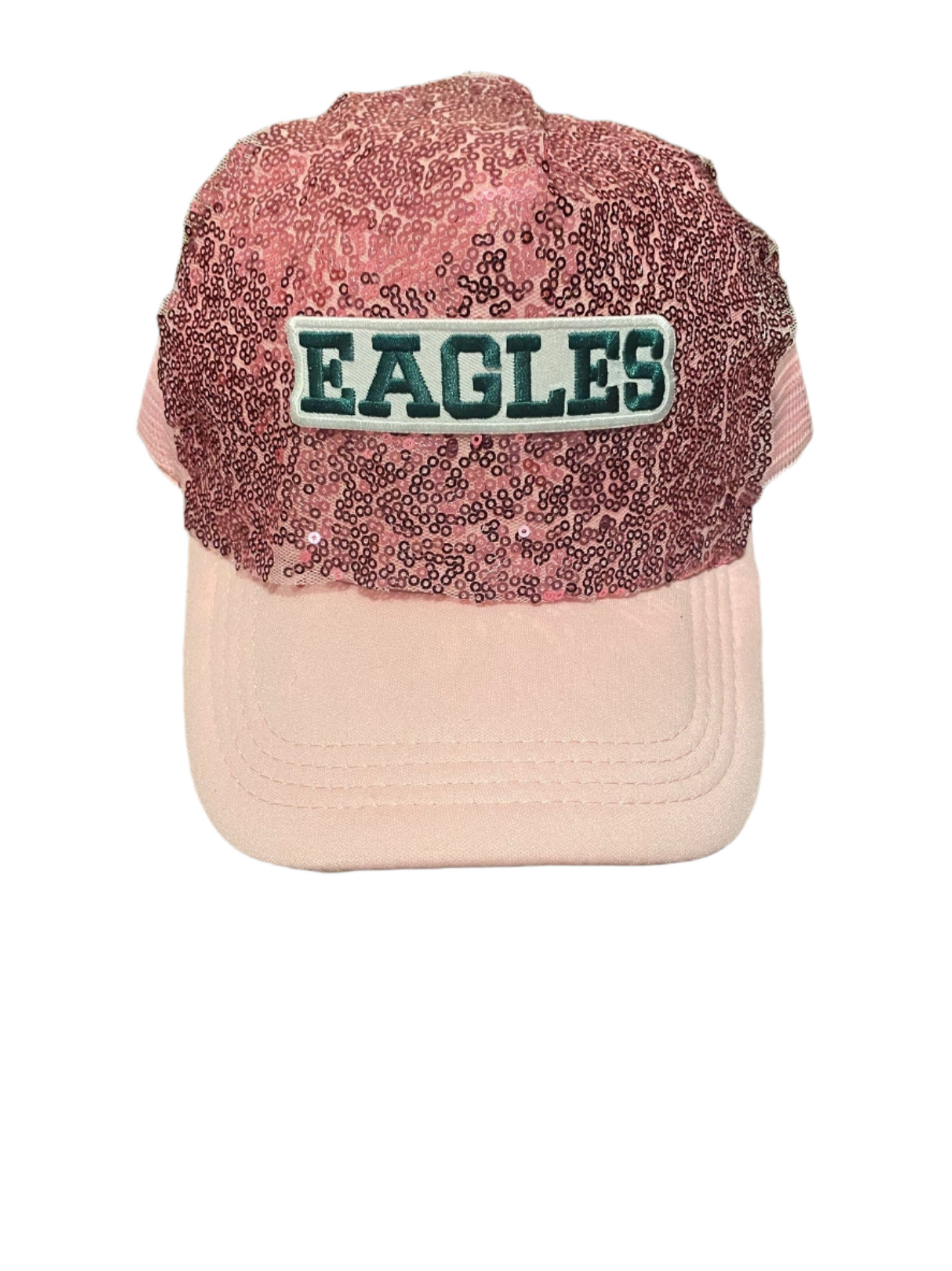 Eagles Pink Sequin Hat with Word Logo