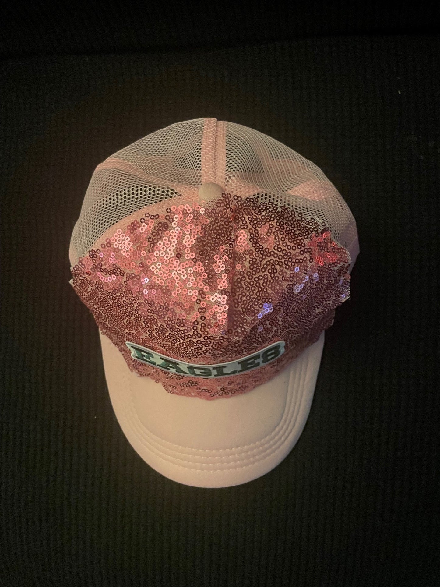 Eagles Pink Sequin Hat with Word Logo