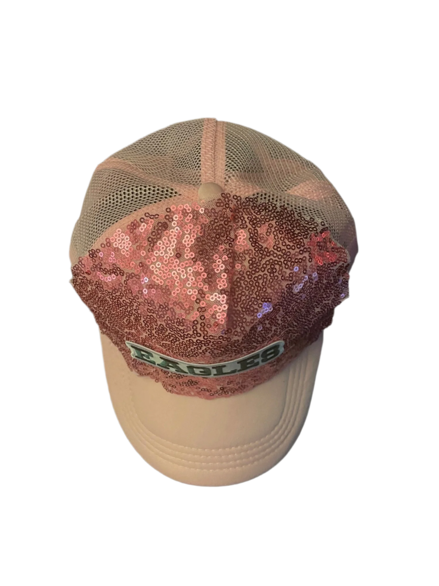 Eagles Pink Sequin Hat with Word Logo