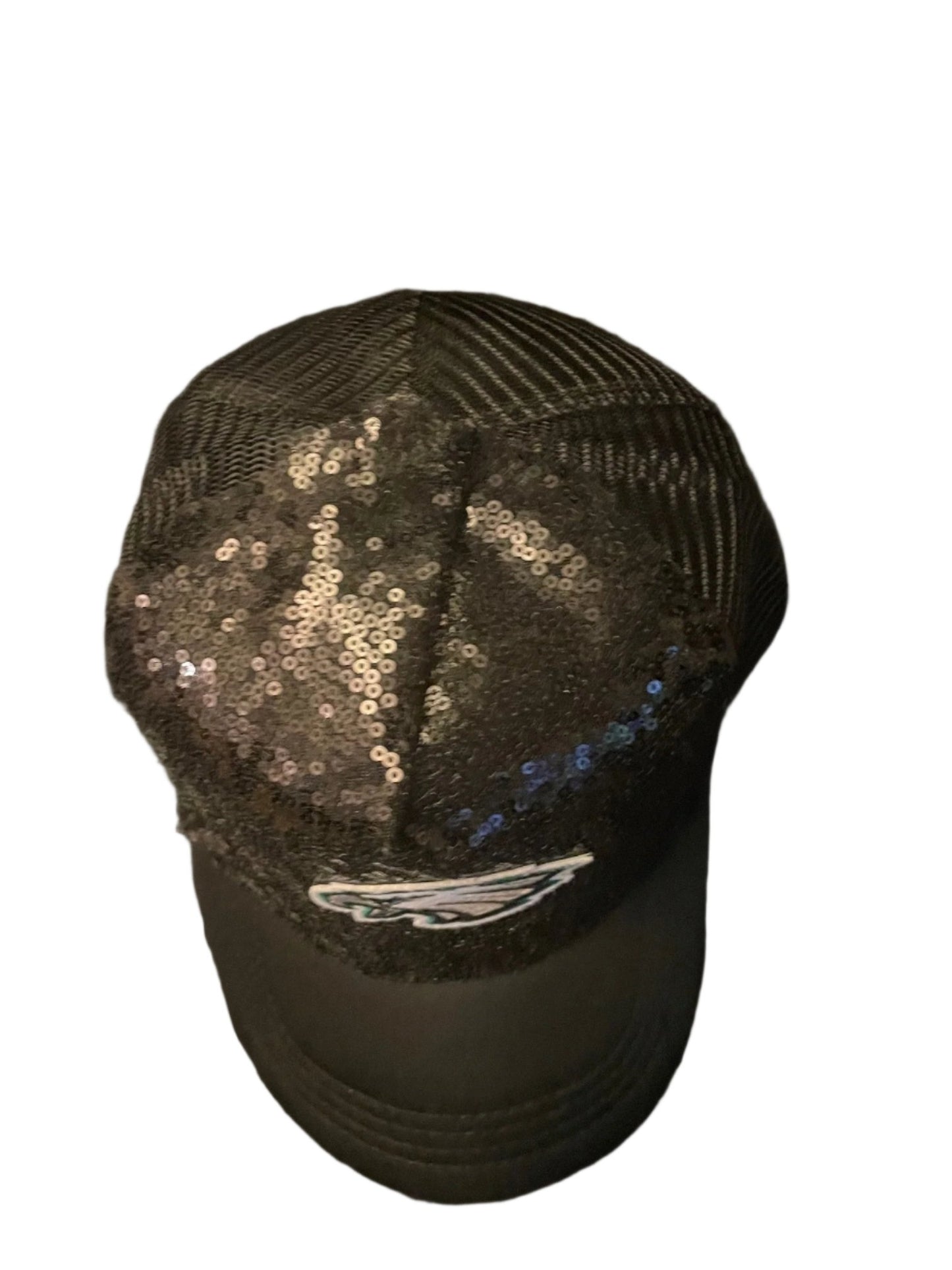 Eagles Black Sequin Hat with Bird Logo