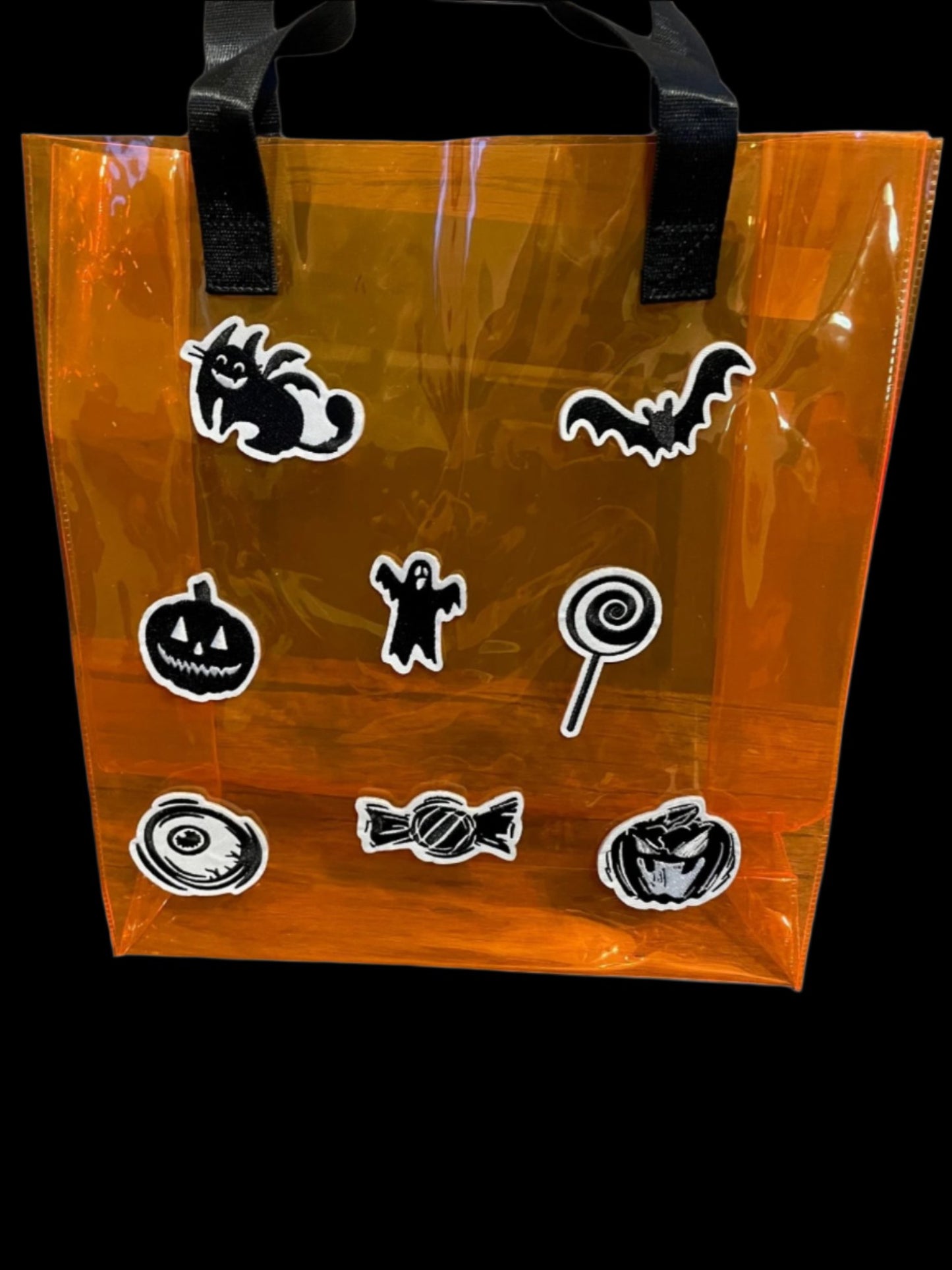 Holographic PVC Halloween Tote (Pumpkin and Ghost)