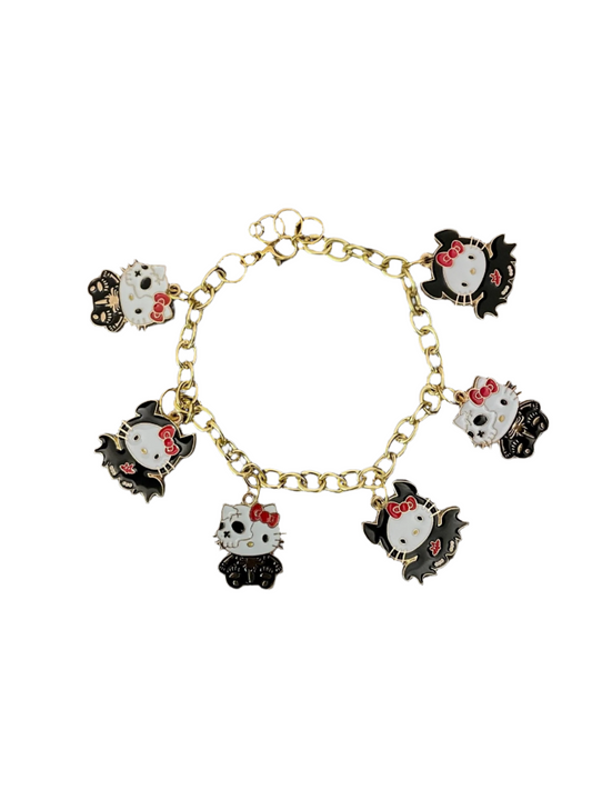 Hello Kitty Black Bat Halloween Charm Bracelet