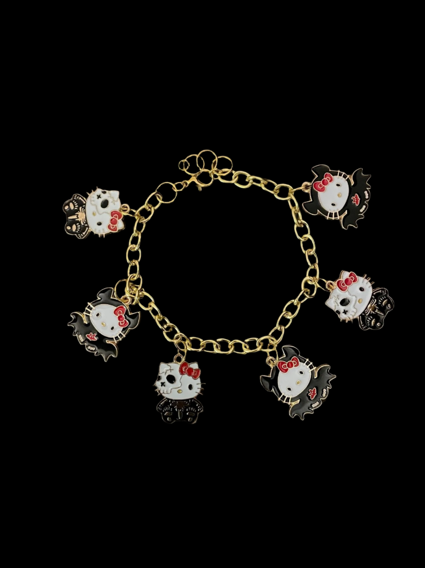 Hello Kitty Black Bat Halloween Charm Bracelet