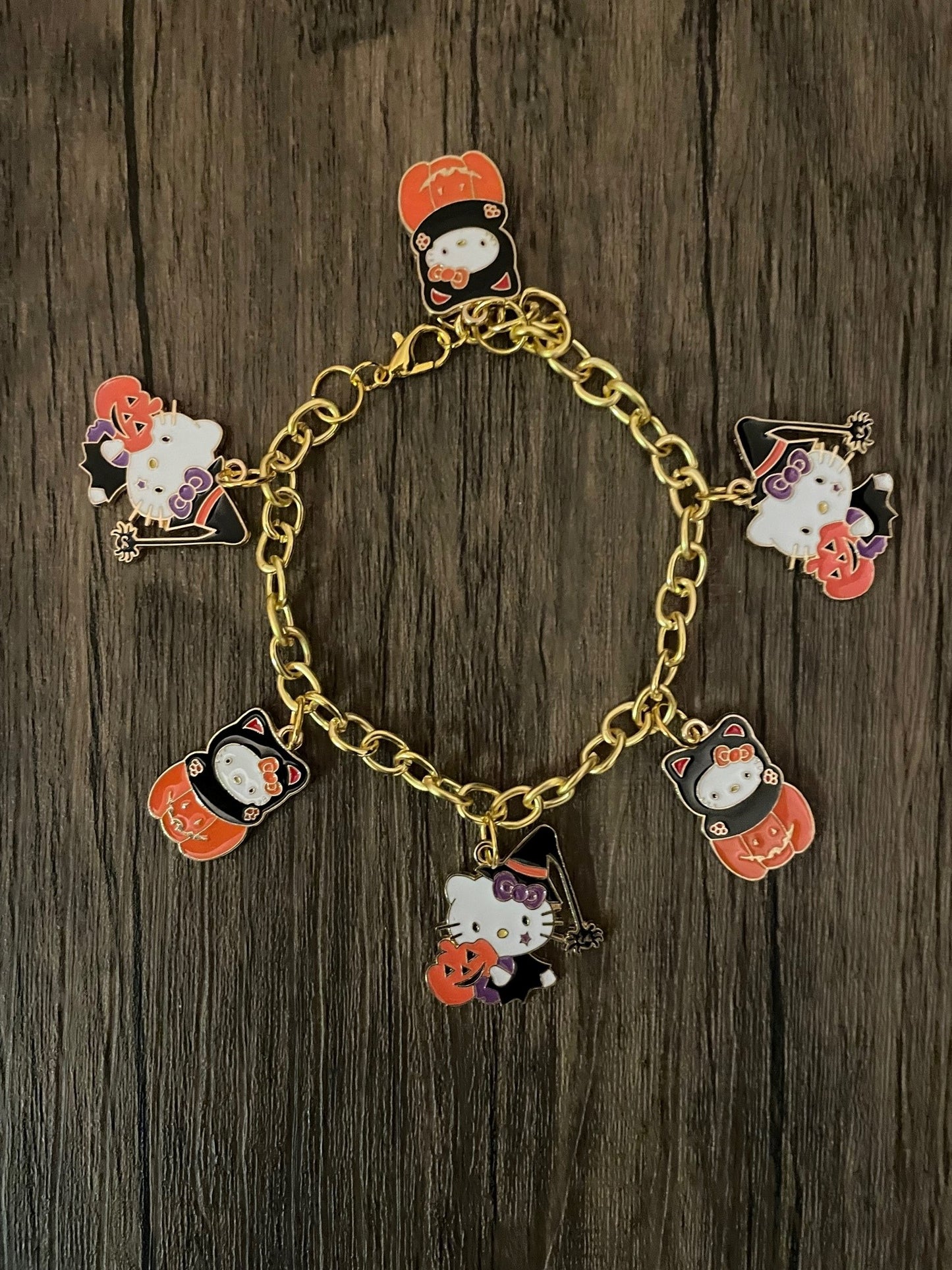 Hello Kitty Pumpkin Halloween Charm Bracelet