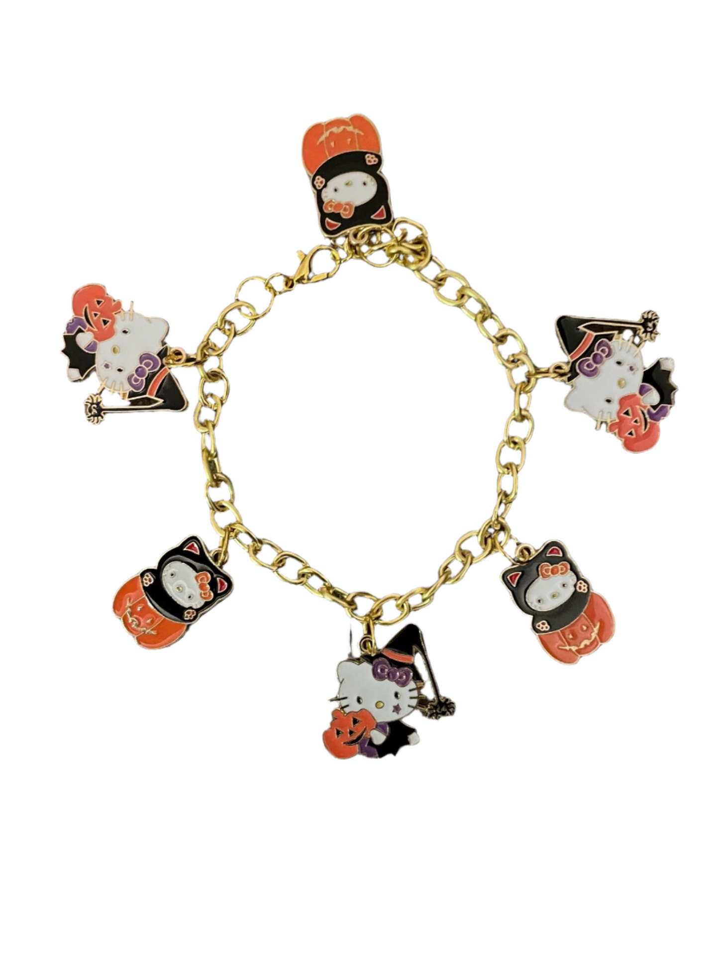 Hello Kitty Pumpkin Halloween Charm Bracelet