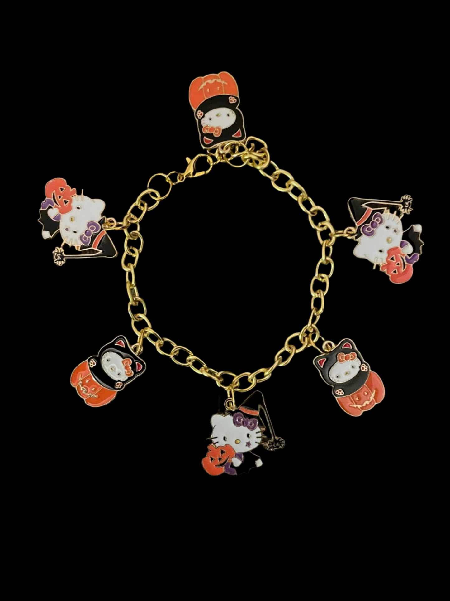 Hello Kitty Pumpkin Halloween Charm Bracelet