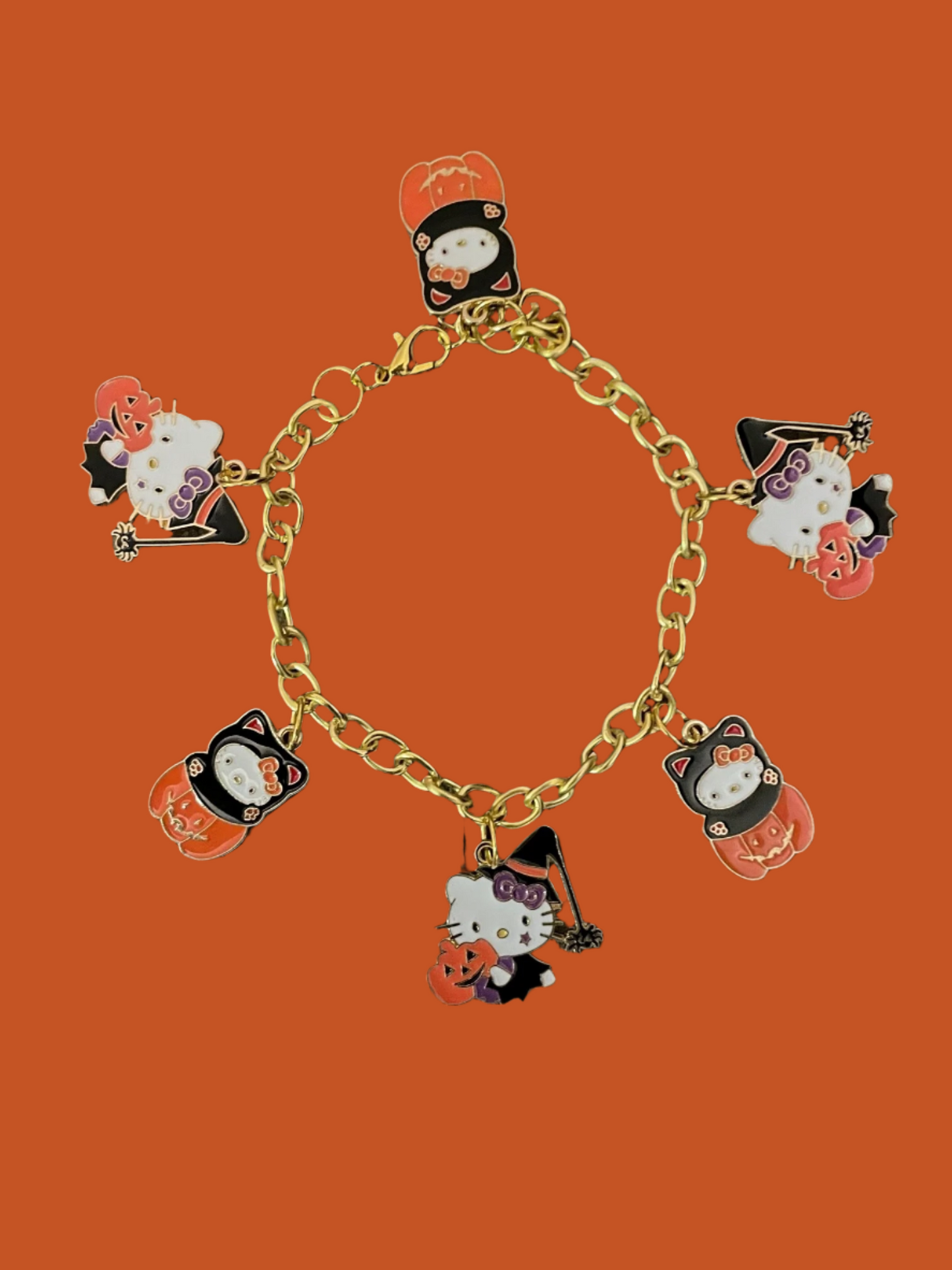 Hello Kitty Pumpkin Halloween Charm Bracelet