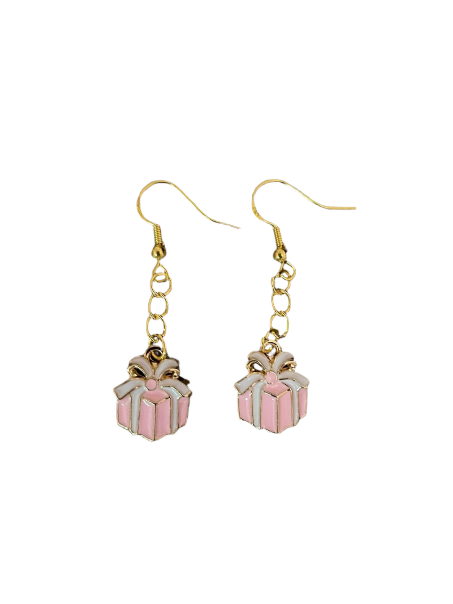 Pink Present Earrings with Gift Box