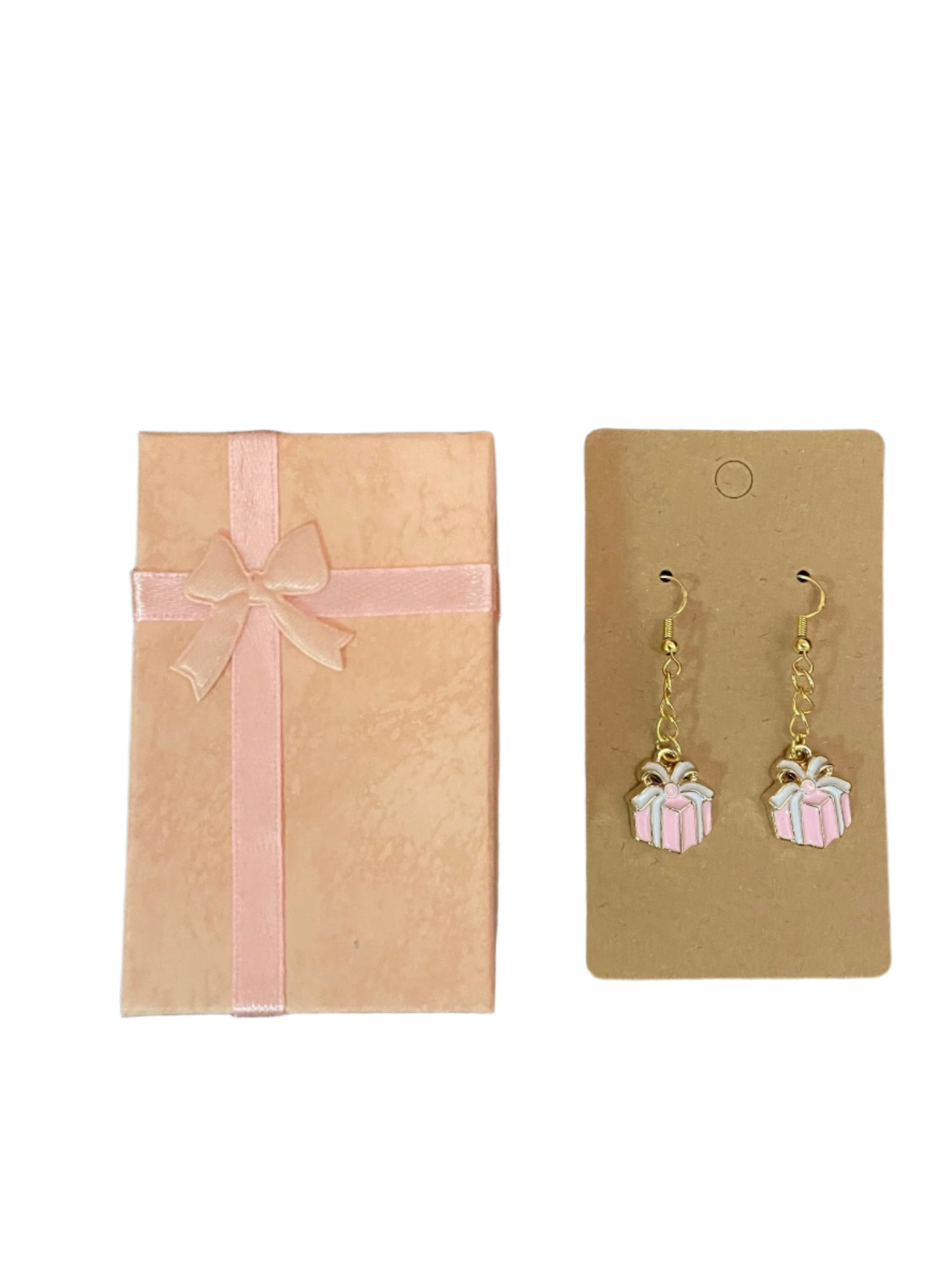 Pink Present Earrings with Gift Box