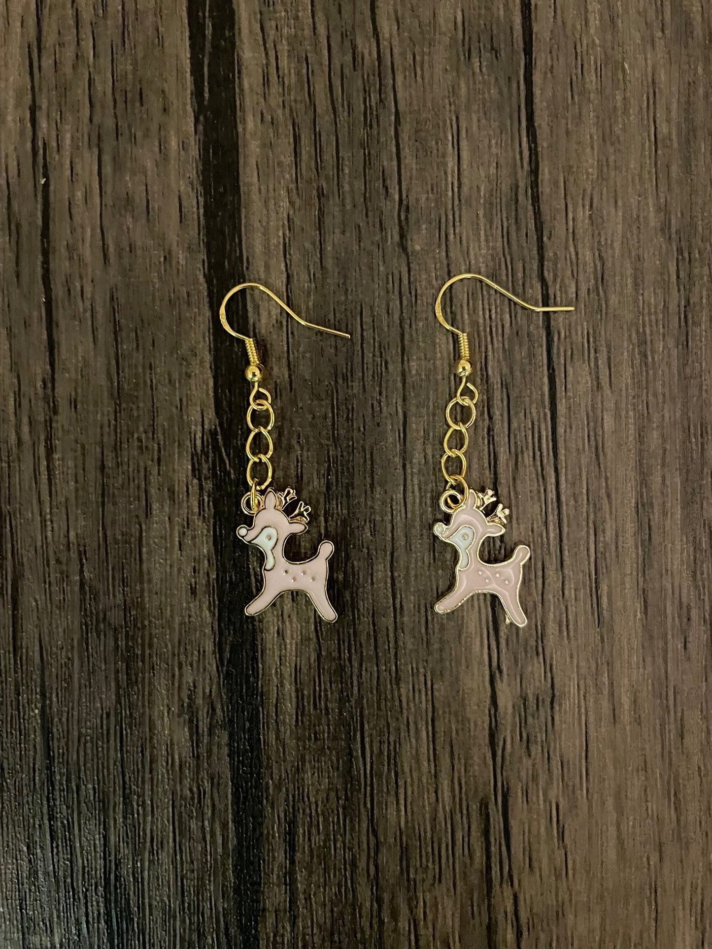 Pink Reindeer Earrings