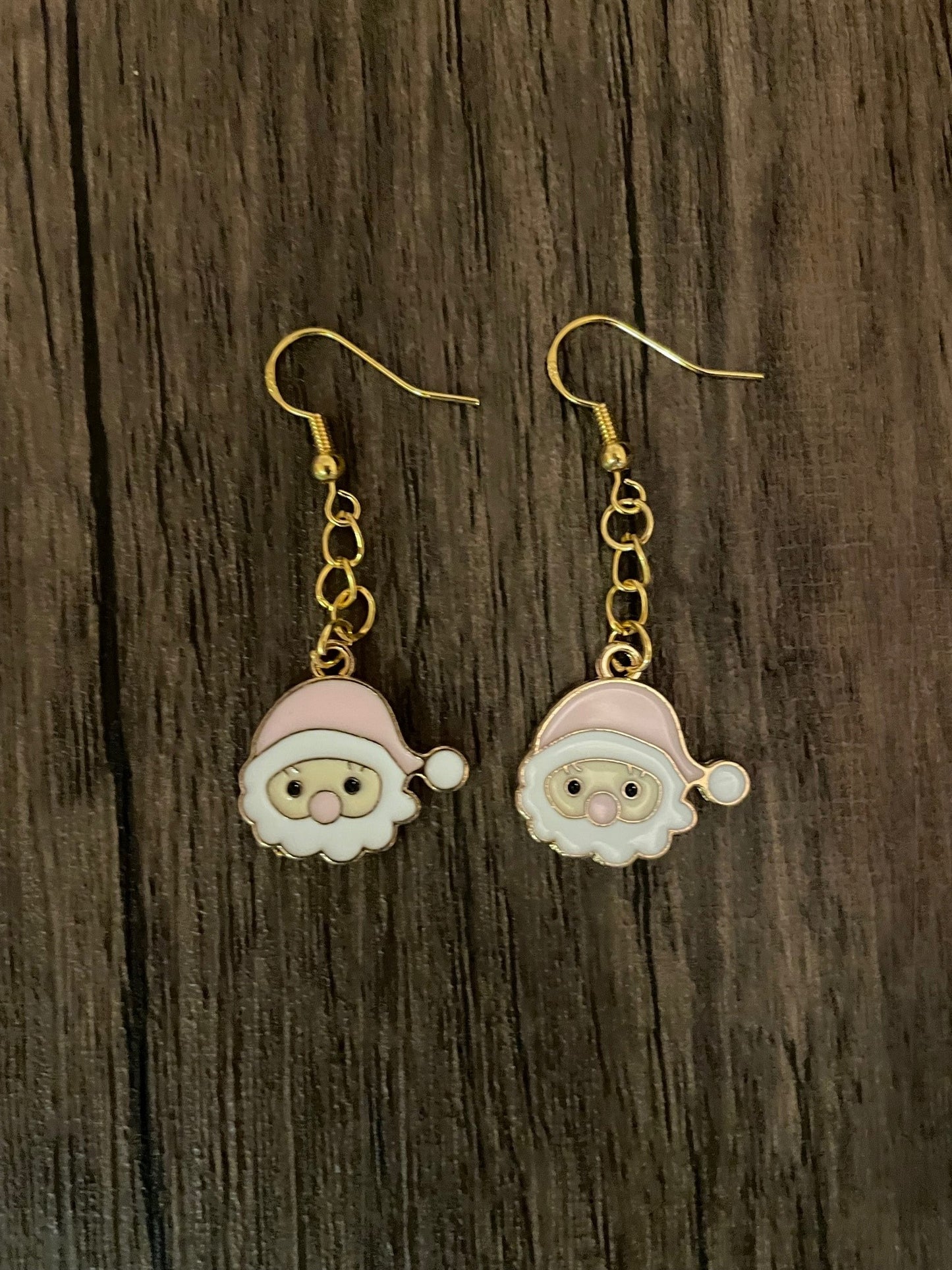 Pink Santa Earrings with Gift Box