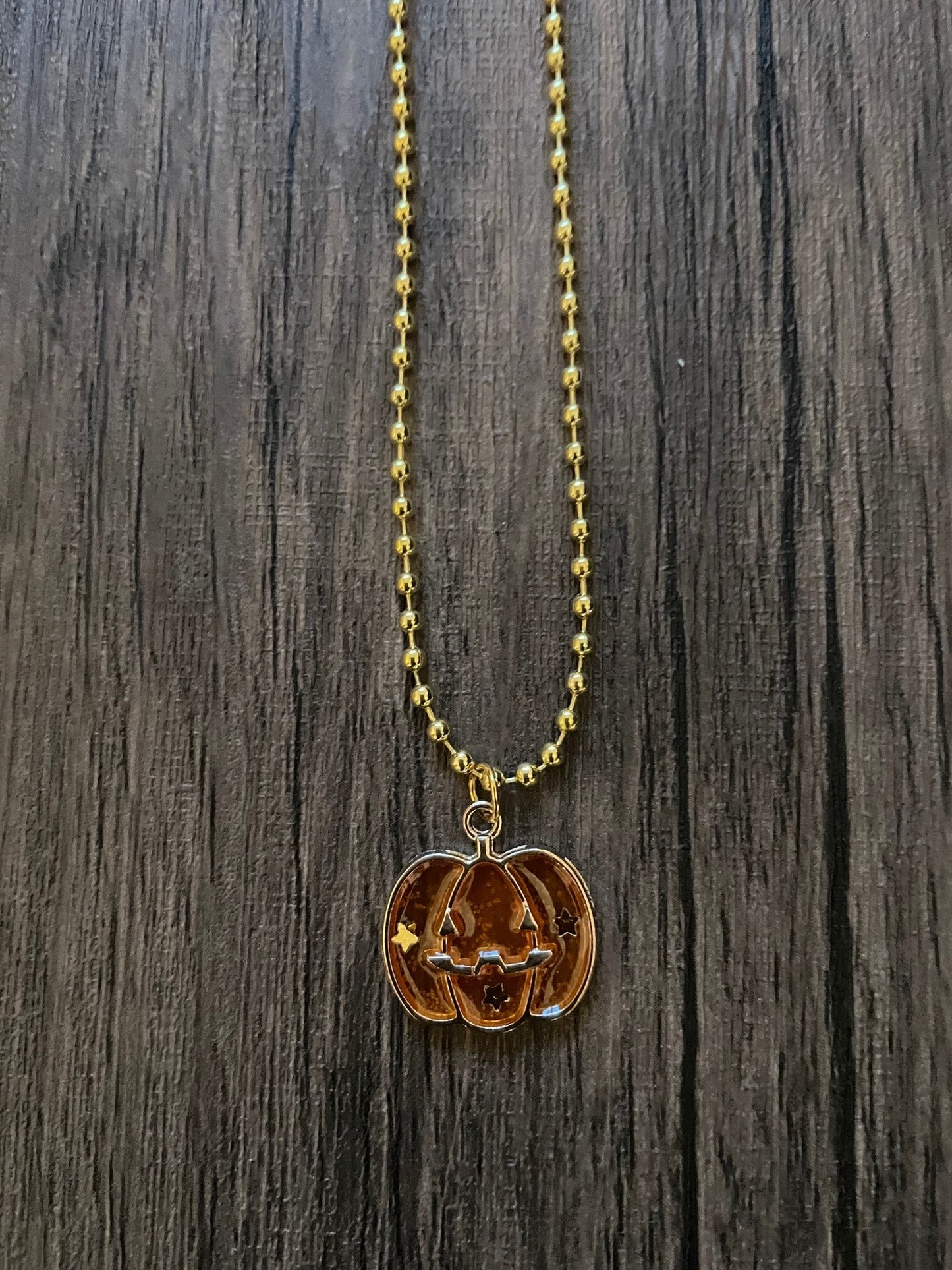 Pumpkin Charm Halloween Necklace