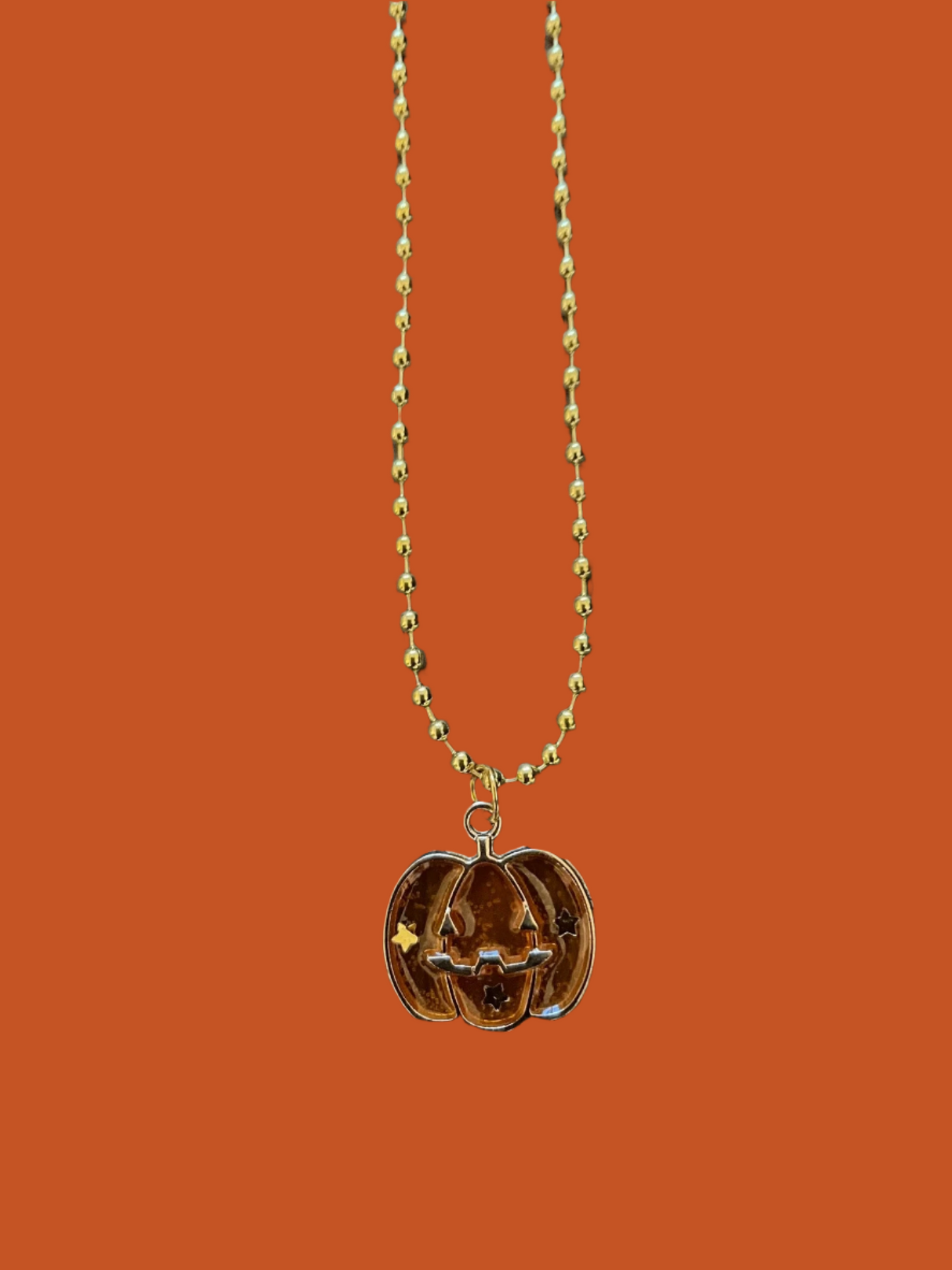 Pumpkin Charm Halloween Necklace