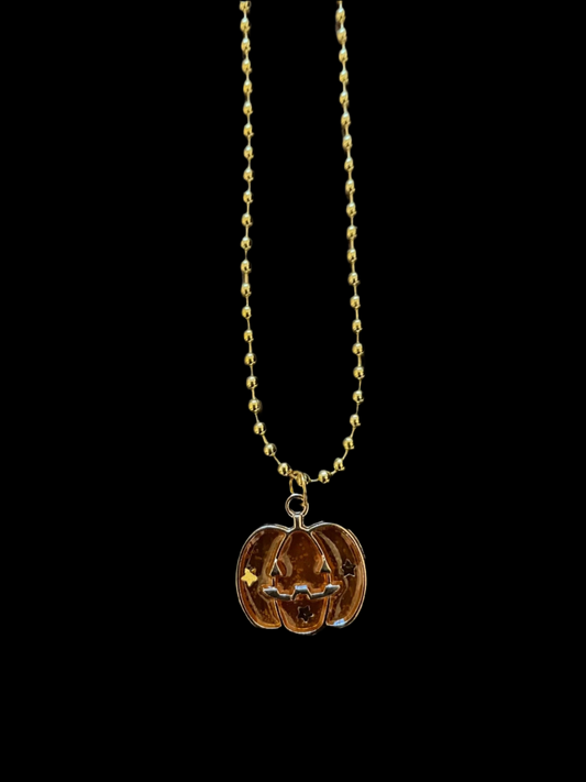 Pumpkin Charm Halloween Necklace