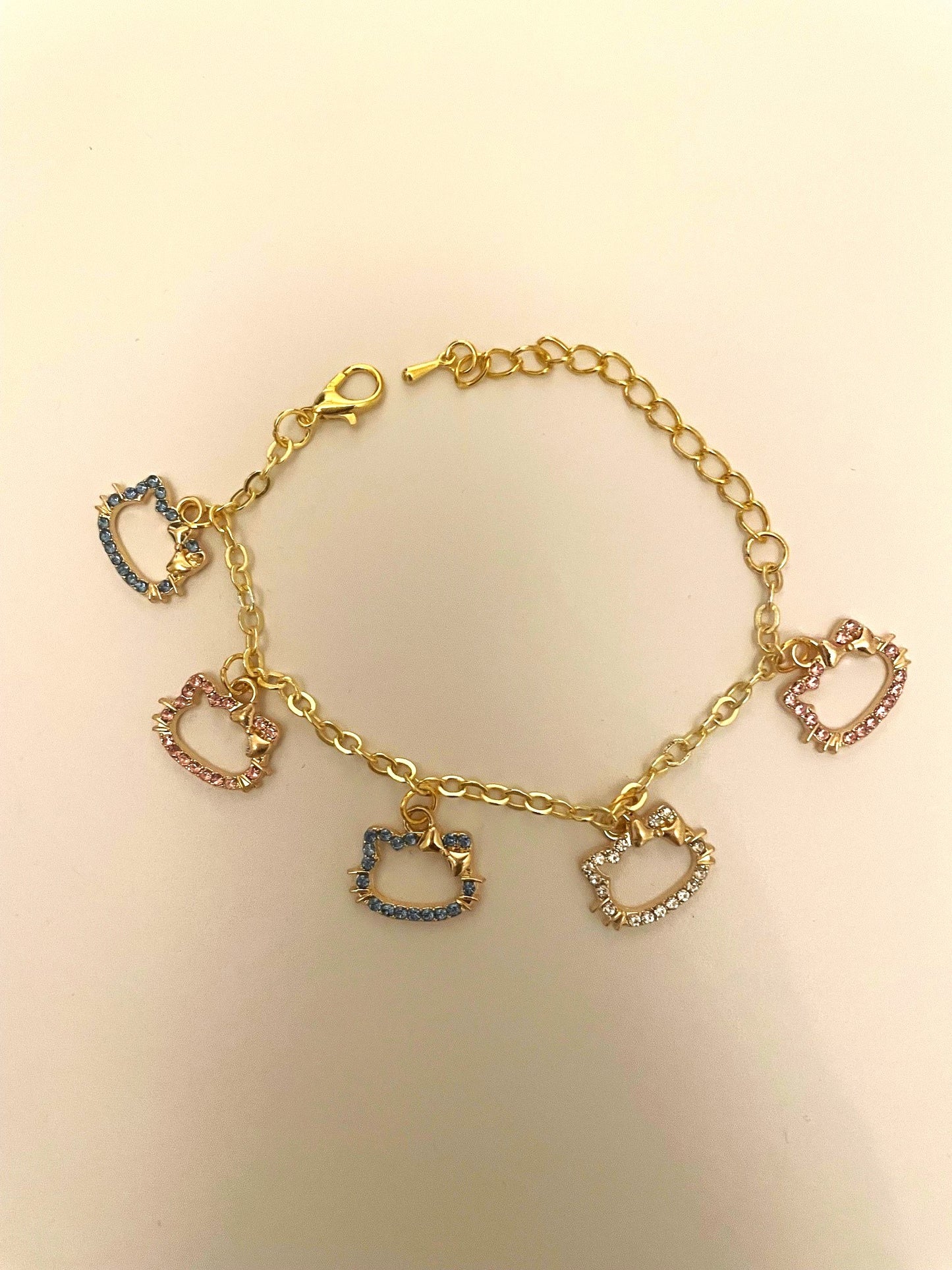 Rhinestone Hello Kitty Charm Bracelet