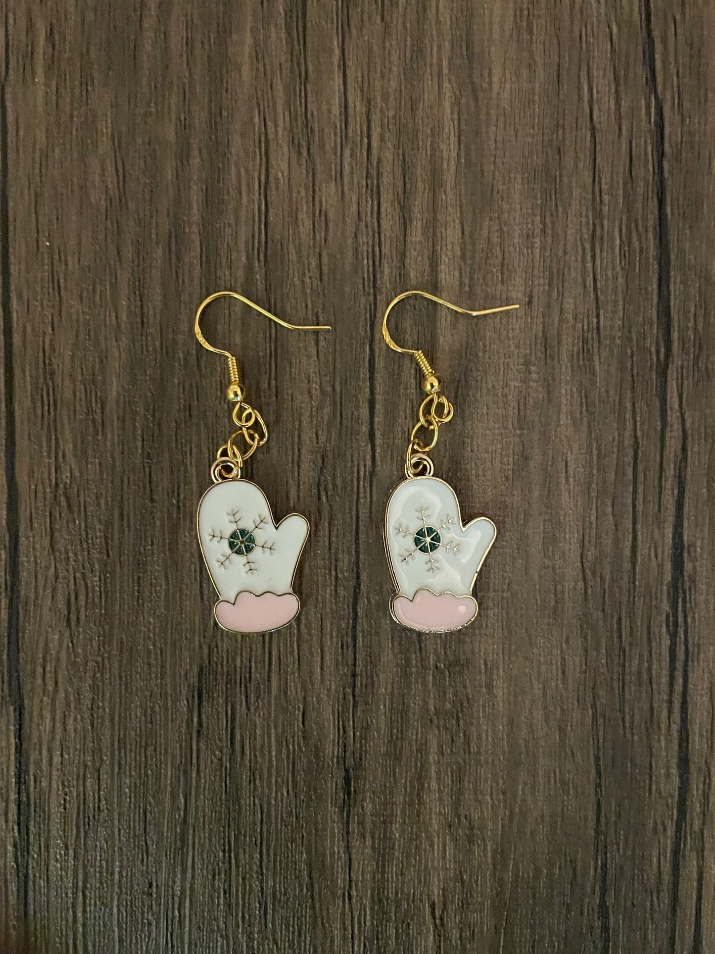 White Mitten Earrings with Gift Box