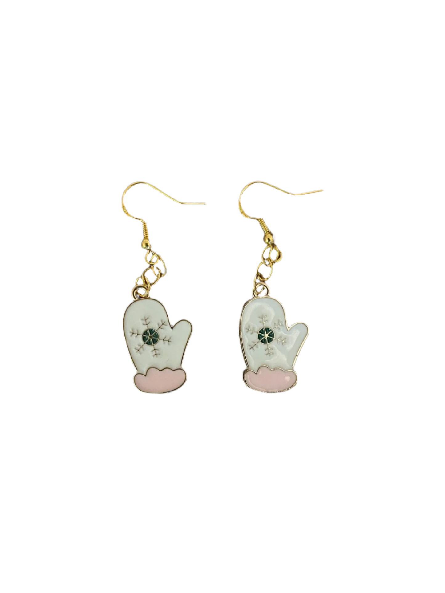 White Mitten Earrings with Gift Box