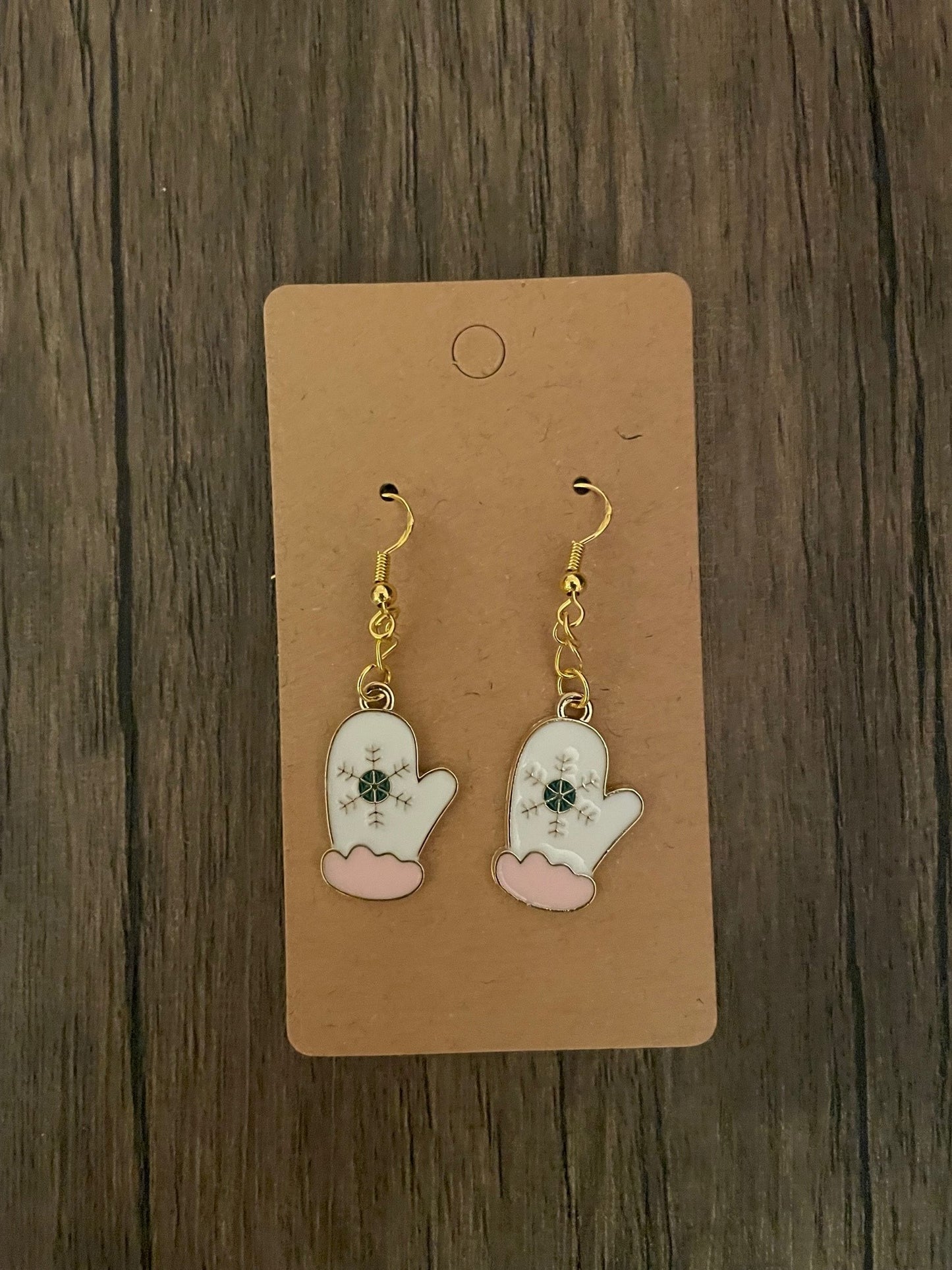 White Mitten Earrings with Gift Box