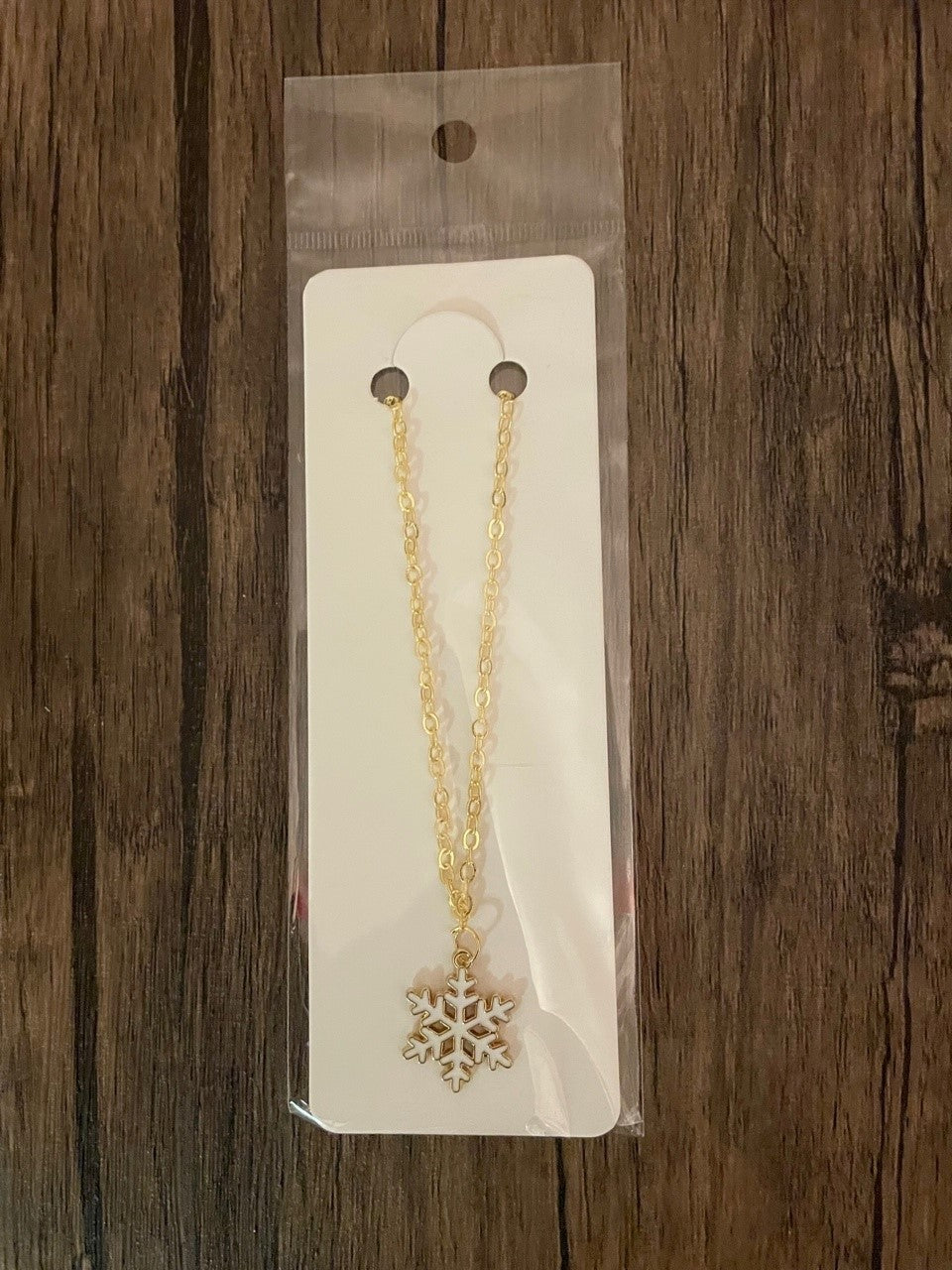 White Snowflake Charm Necklace