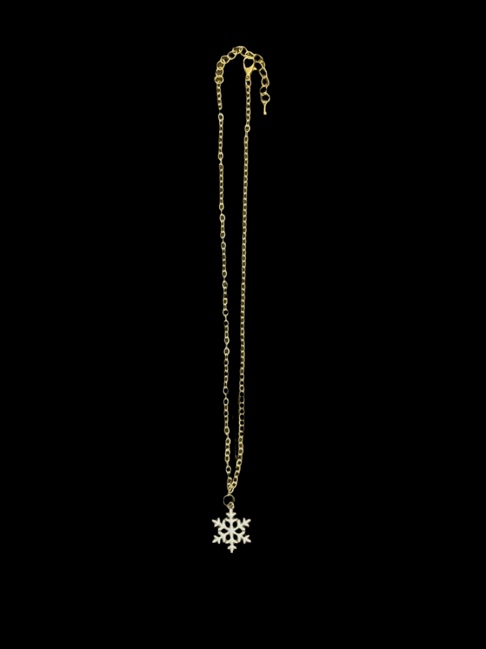 White Snowflake Charm Necklace