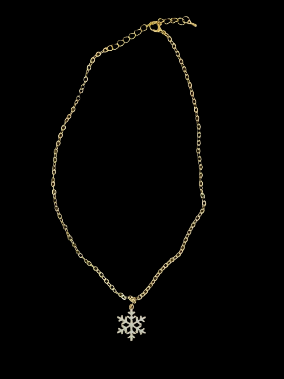 White Snowflake Charm Necklace