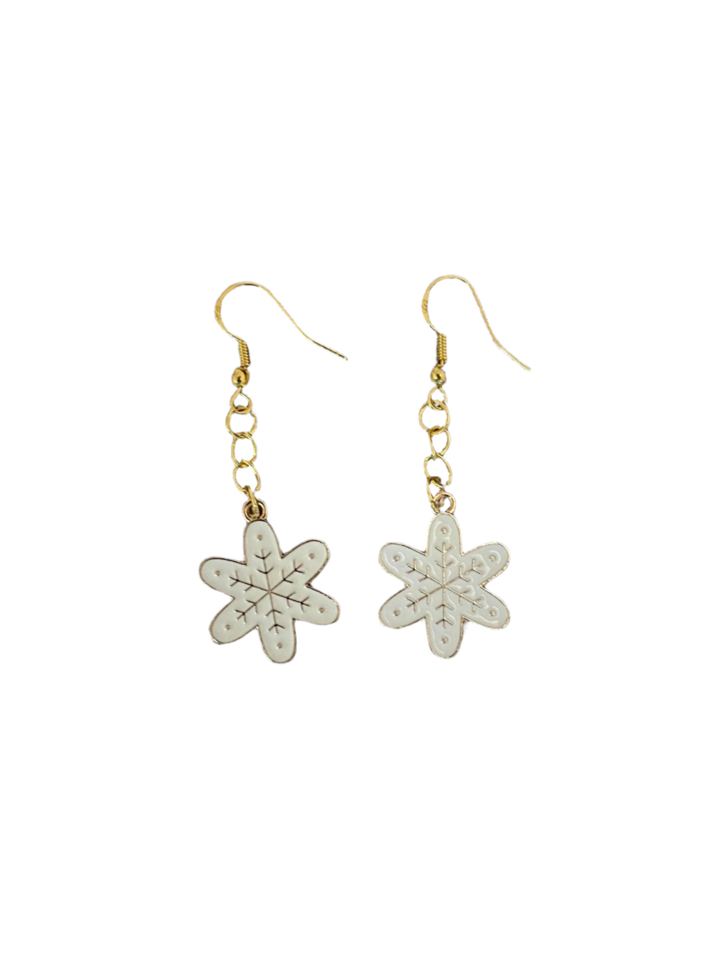 White Snowflake Earrings with Gift Box