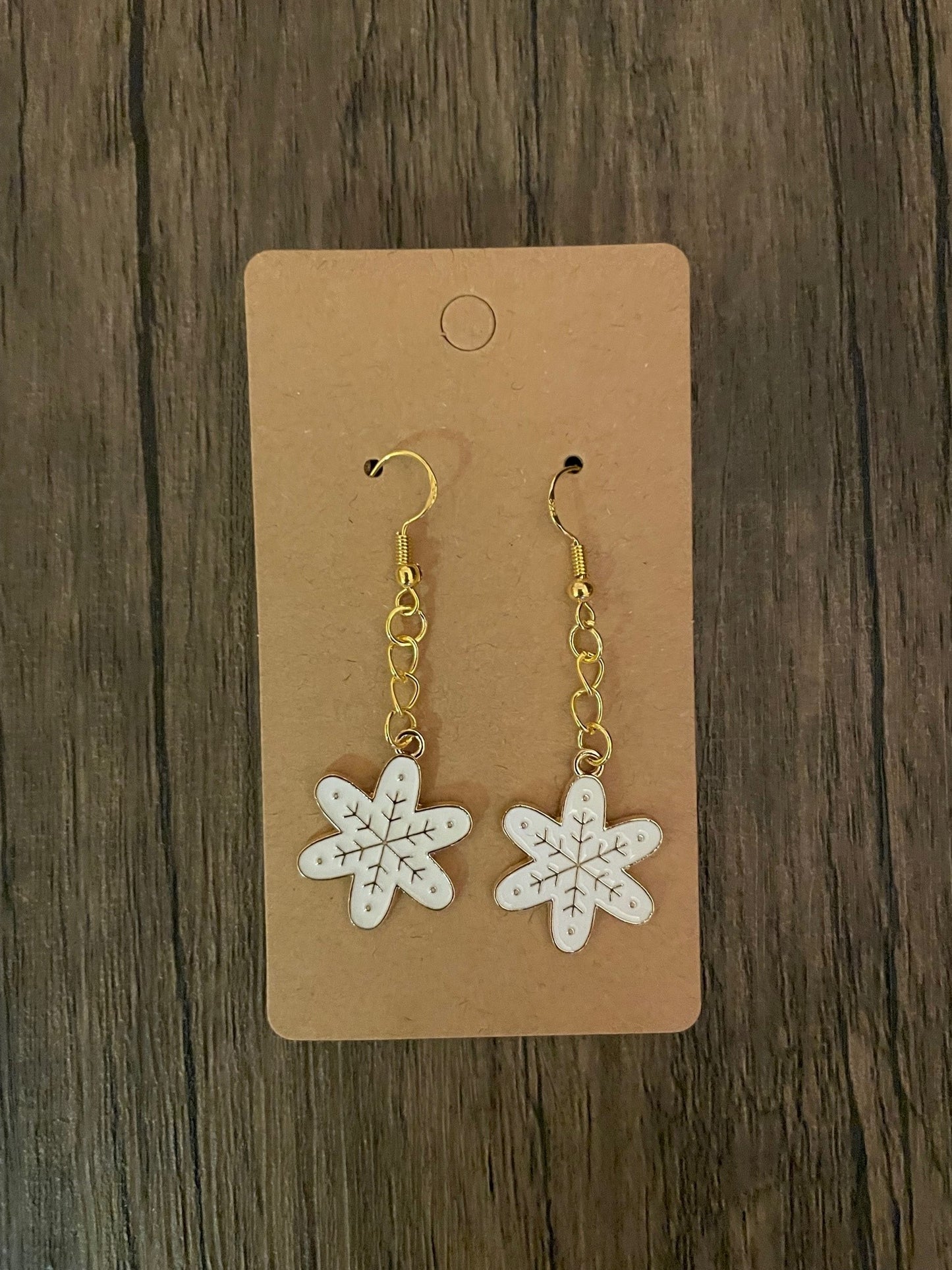 White Snowflake Earrings with Gift Box