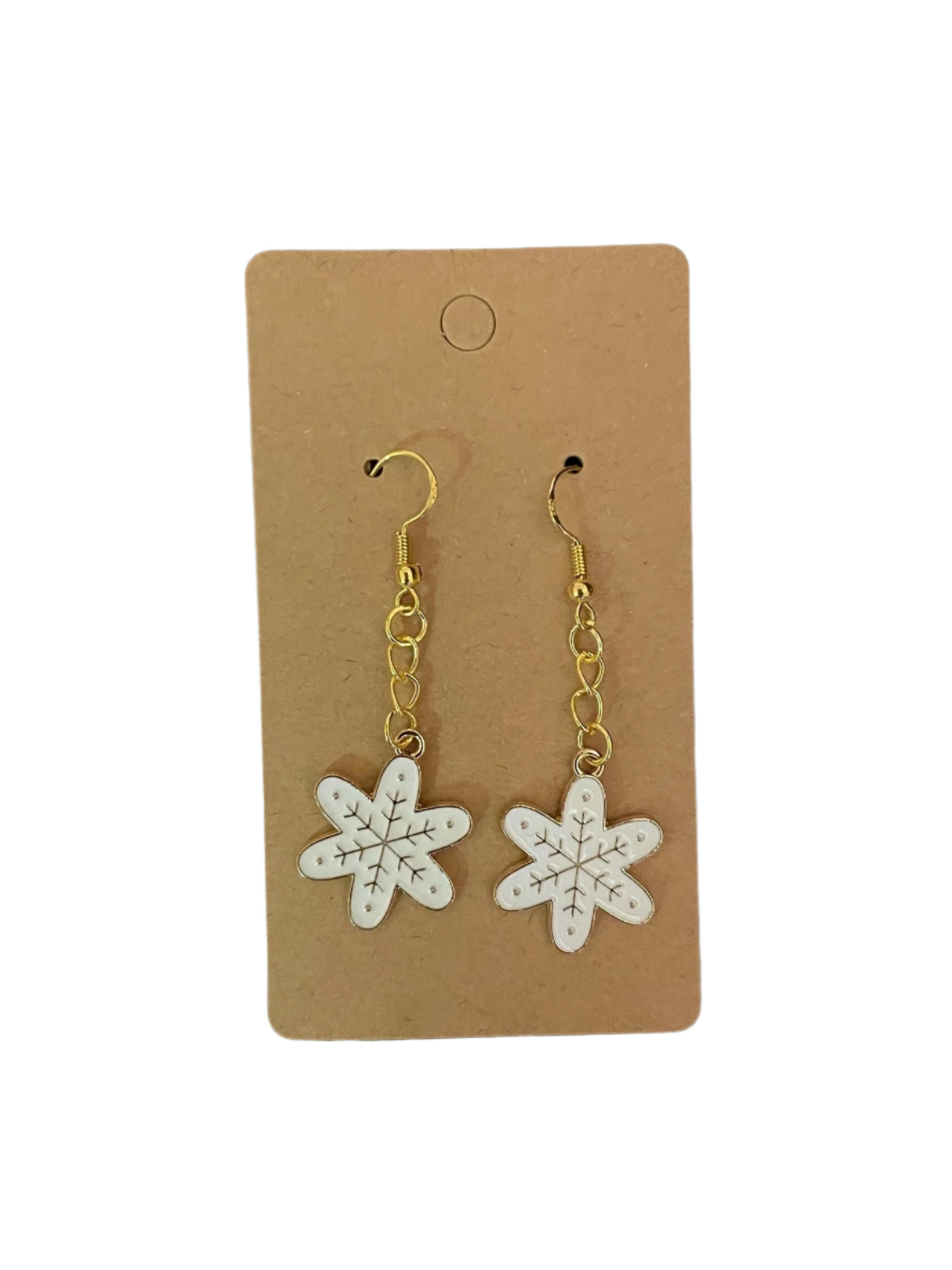 White Snowflake Earrings with Gift Box