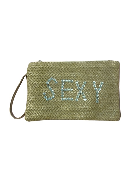 Rhinestone SEXY Straw Bohemian Wristlet