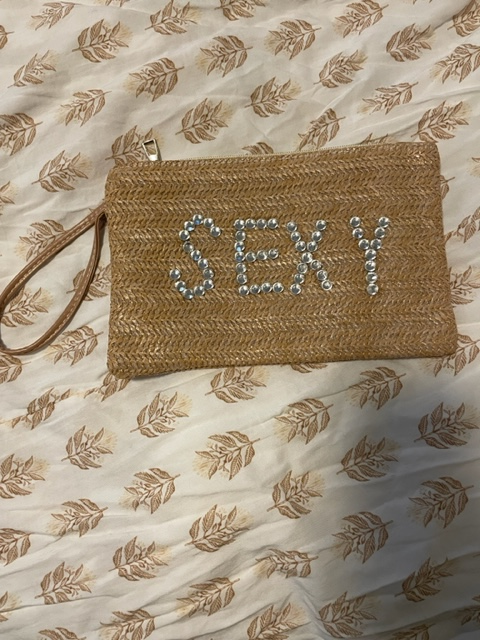 Rhinestone SEXY Straw Bohemian Wristlet