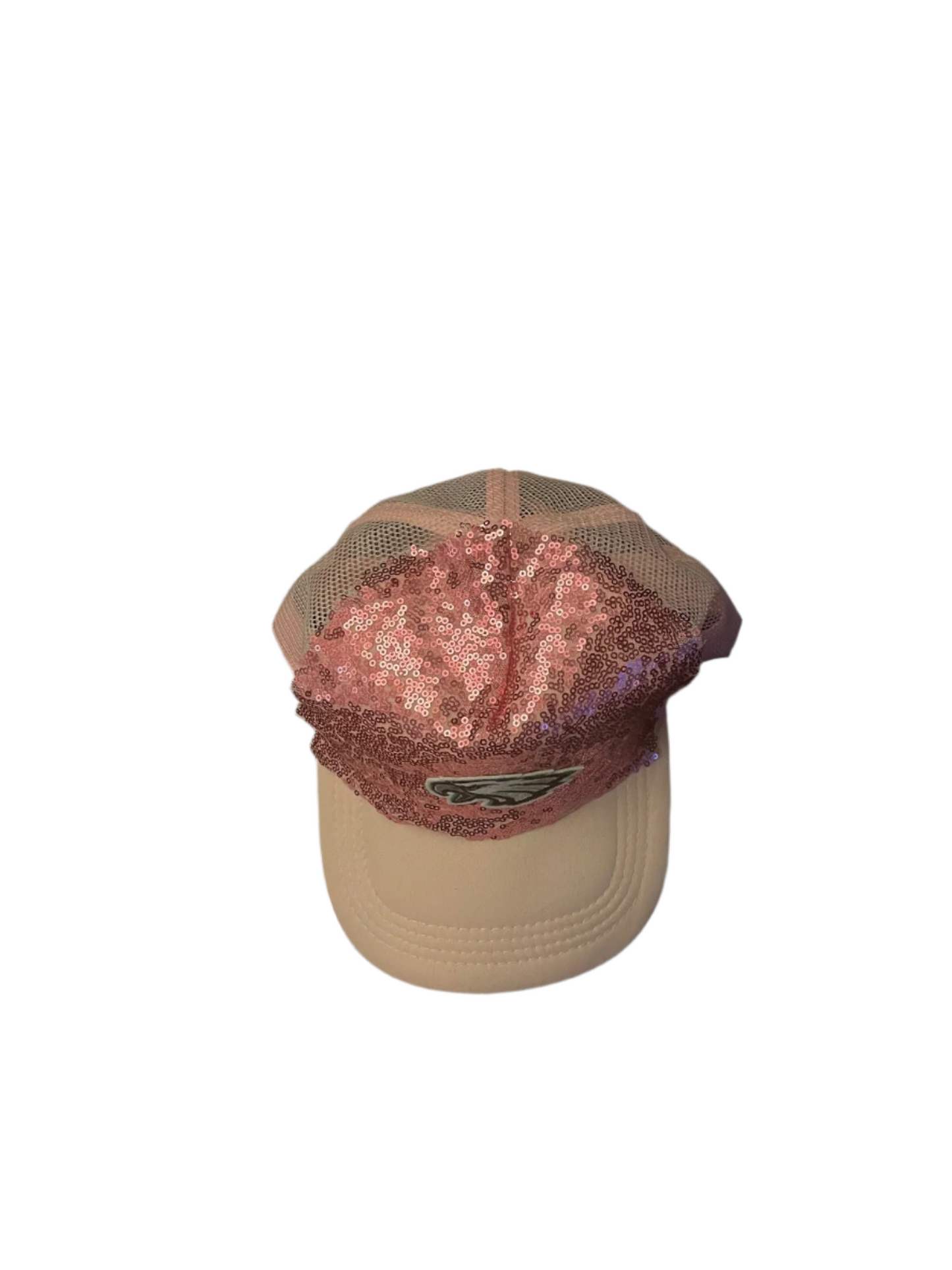 Eagles Pink Sequin Hat with Small Bird Logo